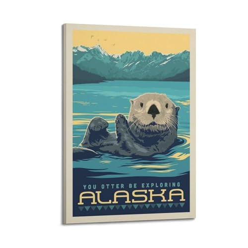 Impression sur toile loutre de mer de l'Alaska koanga 60x90