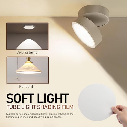 Image of HOMSFOU 2pcs Lampshade Diffuser: 7 Inch Anti-Glare Soft Light Diffuser For Ceiling Lamps - Cloth Lampshade with Stickers For Nursery Bedroom Living Room (White)