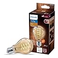 Philips LED Vintage Flicker-Free Amber Spiral A19 Dimmable, Eyecomfort Technology, 400 Lumen, Amber Light(2000K), 6.5W=60W, Title 20 Certified, E26 Base, 1-Pack (565796)
