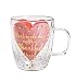 Cypress Home Metallic Thankful Heart 12 oz Artisan Double-Wall Glass Coffee or Tea Café Cup in Coordinating Gift Box - 4.75”W x 4"D x 4.5"H