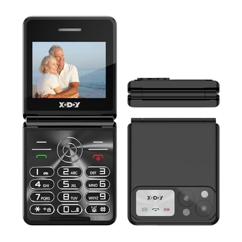 Xgody S200 Big Button Unlocked Flip Phone for Seniors, Easy to Use Basic GMS Mobile Phone, 1300mAh Battery, Type-C Port, Dual SIM, 2.4" Color Display, FM Radio, Flashlight Cover