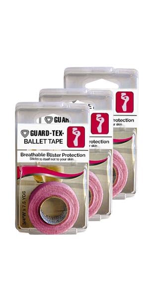 GauztexGuard-Tex Pink ¾"Ballet Protective Tape - Self Adhesive Toe Tape, Flexible, Sweatproof Blister Protection, Athletic Wrap Self Adhesive and Cohesive Bandage - 3-Pack x 7.5 yds
