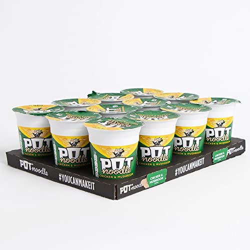 Chicken & Mushroom Pot Noodle Multipack - Pack of 12 x 90g Instant Pot Noodles with Topline Card. Chicken Soup Snack Pots Bulk Buy for Camping Food, Picnics or School Holidays. - Image 7