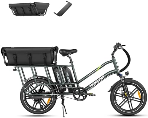 Mukkpet Stepwagon Electric Bike for Adults,120Miles 28MPH Ebike,Peak 1500W Motor Cargo Electric Bike,48V 30AH Removable Battery with 20 * 3" Fat Tires Ebike,Hydraulic Suspension