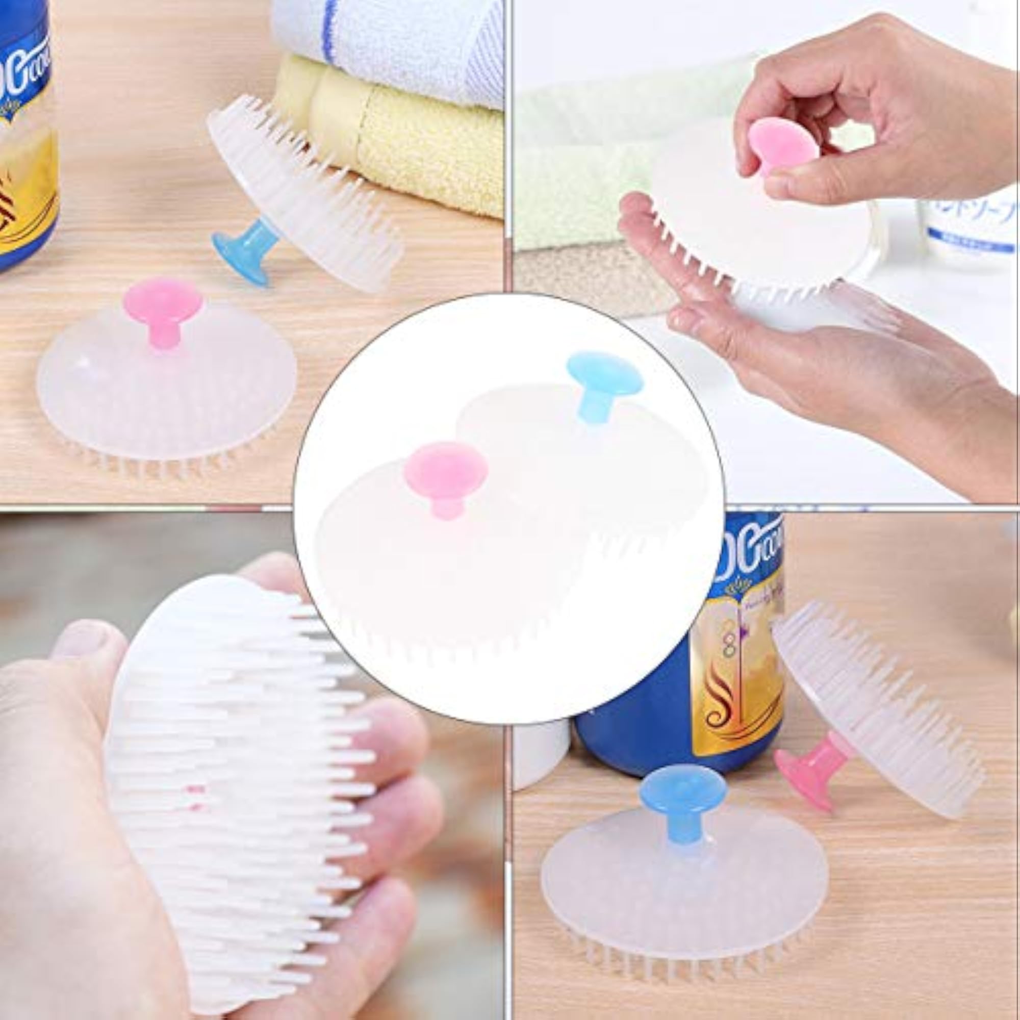 2Pcs Hair Scalp Scrubber for Dandruff Shampoo