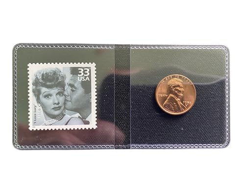 1958 D Lincoln Wheat Cent (BU) + “Love Lucy” 33¢ Stamp Set | Vint...