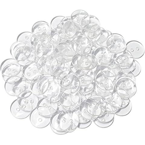 100 Pcs Buttons 2 Hole, Resin Clear Buttons for Sewing and DIY Craft (1/2 Inch) Cover