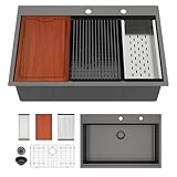 lof cocinas getafe Uso versátil: fregadero de cocina de 33 pulgadas diseñado para satisfacer diversas necesidades: el fregadero de cocina Lofeyo de 33 x 19 pulgadas es perfecto para una variedad de entornos de cocina, desde cocina familiar diaria hasta preparación de comidas gourmet. Su diseño elegante y características prácticas lo hacen adecuado para hogares modernos, mejorando la funcionalidad de tu cocina mientras complementa su estilo.