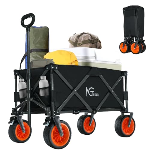 Carrello pieghevole da 300 l, carrello pieghevole con ruote all-terrain, resistente per spiaggia,...
