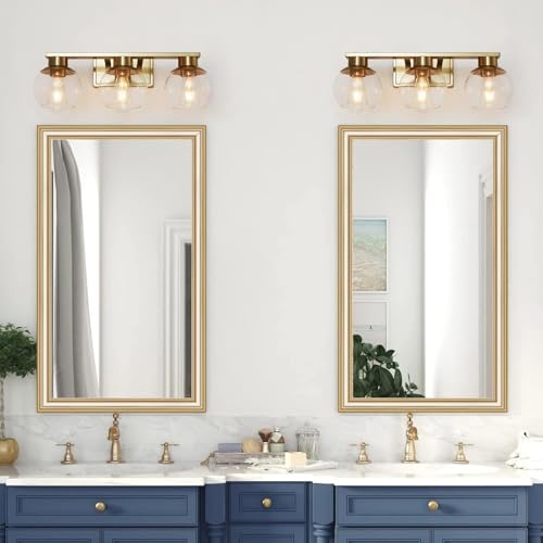 Image of 3 Pack Clear Glass Shade Replacements, 1.65 in Fitter 5.1 in Height 5.9 in Diameter Globe Glass Lamp Shade Covers for Light Fixtures, Lampshades for Chandelier Pendant Lights Wall Sconces
