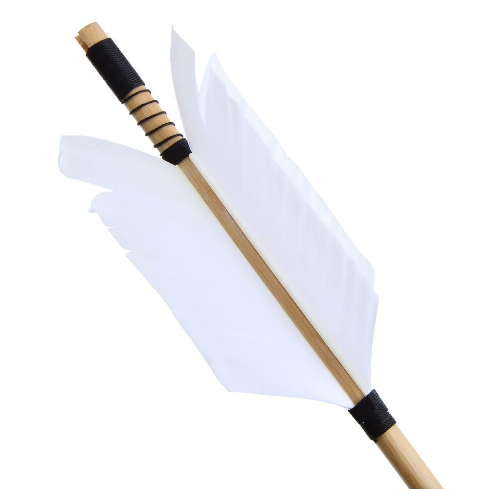 Flèches Flu Flu En Bambou - 32.8 Pouces Avec Plumes De Dinde | Pour Arc Recurve Et Longbow