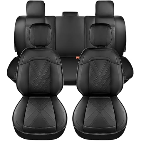 yotruth Seat Covers Full Set Truck Seat Covers - Compatible with 2007-2013 Chevy Silverado GMC Sierra 1500 Crew Cab & 2019-2024 2500HD/3500HD Crew Cab - Durable Black Truck Seat Cushion Set (Black) Cover