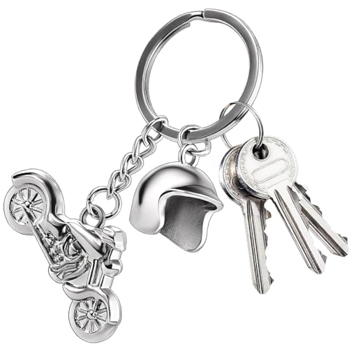 Portachiavi Moto in Metallo 3D, Portachiavi Casco da Moto, Charm