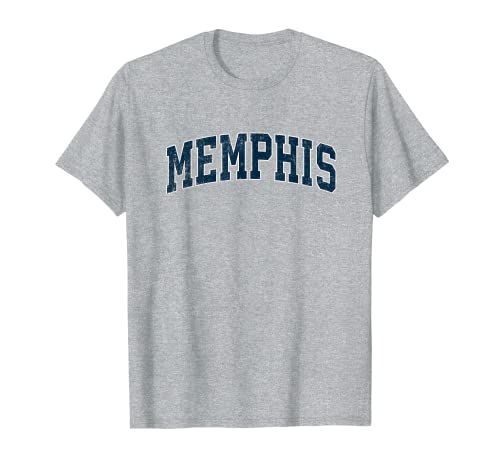 Memphis Tennessee TN Vintage Varsity Sports Navy Texto Camiseta