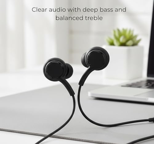 Image of Original EO-IC100 Type-C for Samsung Wired Earphone A55 A54 A53 Series Heavy Bass Boost, Noise-Cut Mic, Soft Ear Cushions, Rich Stereo Output (Black)