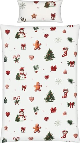 Erwin Müller Edelflanell Bettwäsche Lebkuchenmännchen, Tannenbaum,...
