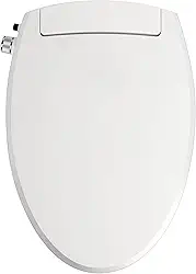 Assento sanitário bidê alongado com fechamento lento, assento de bidê não elétrico com bicos duplos, assento de vaso sanitário alongado, controle de pressão de água, fácil de instalar