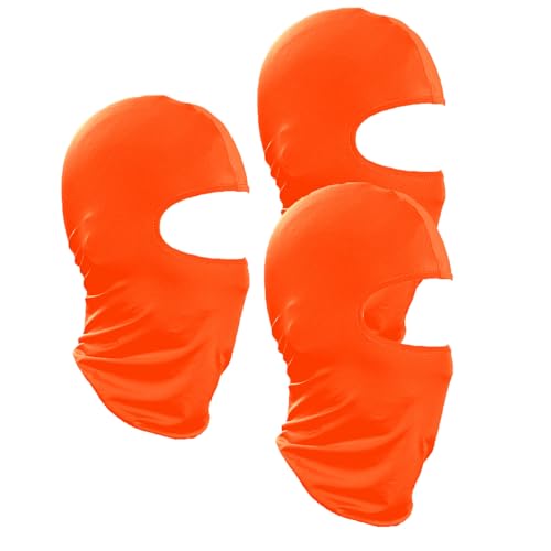 Orange Balaclava Lightweight and Breathable ski mask with UV Protection Full-face Coverage Suitable for Men and Women Cycling Motorcycling Running Outdoor Sports (3 Pieces)