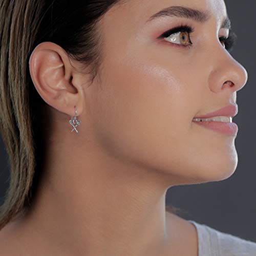 Dayna Designs Lacrosse Sticks Dangle Earrings - Sterling Silver Jewelry Small For Women/Girls #TOP2