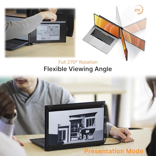 Image of Duex Max DS Portable Monitor - New Mobile Pixels 14.1 inch Laptop Screen Extender, FHD 1080P Travel Monitor, USB C /USB A /HDMI Plug and Play Laptop Monitior for Windows /Mac /Android /Switch