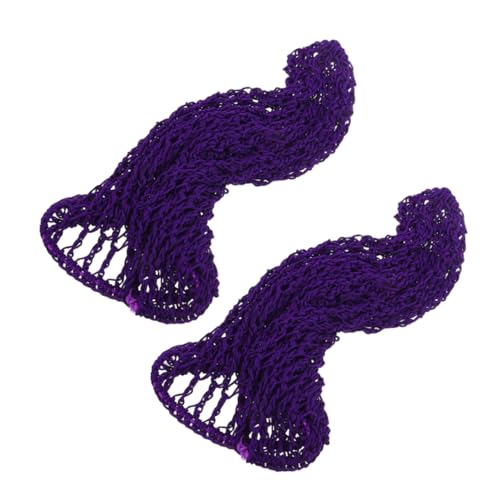 WRITWAA 2 Piezas Red para el Cabello Envoltura para el Cabello para Dormir Mujeres durmiendo Malla Gorro de Dormir de Ganchillo Mujeres para el Cabello Gorro de baño poliéster Púrpura