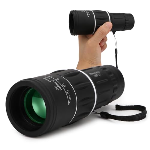 Rongon Monocular Telescope High Definition Monoculars 16x52 High Power Dual Focus Single Binocular BAK-4 Prism and FMC Lens Compact Monocular Suitable for Hunting/Bird Watching/Wildlife/Travel
