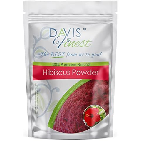 Davis Finest Hibiscus Plant Powder Power, Red Hair, Growth, Shine, Condition- Anti-ageing Face Mask, Skin Tightener, Face Brightener, Radiant Smooth Soft Glowing Skin 100g Cover