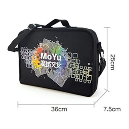 Image of MoYu Cubing Puzzle Bag | Adjustable Shoulder Strap, Soft Nylon Interior & Storage Net | Portable Carrying Case for Speed Cubes & Accessories (14 inch x 9.5 inch)