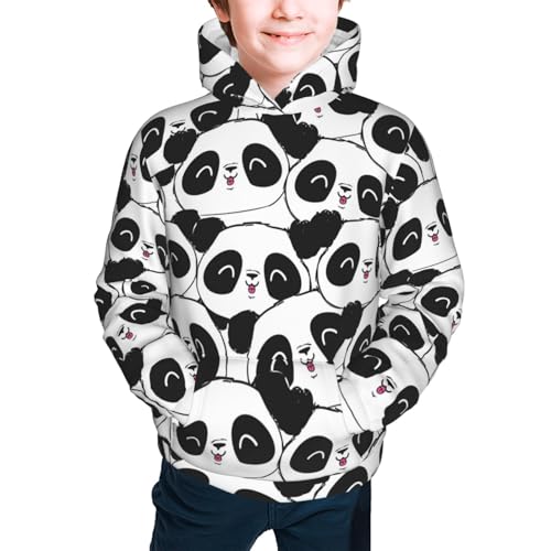 Panda Bear Kid Hoodies Boys Sweatshirts Girls Pullover with Pocket3