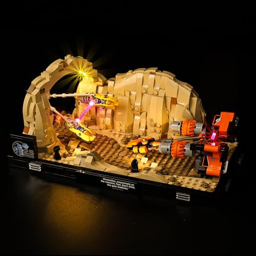 Lego 75380 Model Compatible, Kyglaring LED Light Kit for Lego Star Wars The Phantom Menace Mos ESPA Podrace Diorama