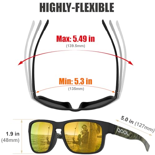 Image of Floating Polarized Fishing Sunglasses Saltwater Resistant Lenses That Coating Won't Peel Rub off
