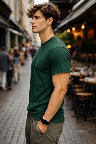 Image of INKKR Men's Solid Round Neck Half Sleeve Classic Cotton Bio-wash T-Shirt Combo | Crew Neck Cotton Tshirt for Men Combo