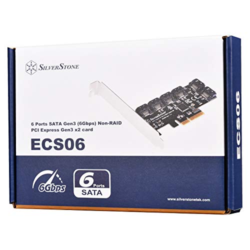 Image of SilverStone Technology ECS06 6 Port SATA Gen3 (6Gbps) Non-RAID PCI Express Gen3 x2 Card, TAA Compliant
