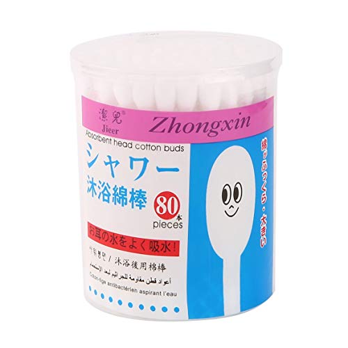 Preisvergleich Produktbild 80 PCS Doppelkopf-Baumwollstäbchen Tragbares Wattestäbchen AA-18 Wattestäbchen Kompaktes Damen-Beauty-Make-up-Zubehör JohnJohnsen