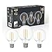 Produktbild EGLO 3er Set LED Filament Lampen mit E27 Fassung, Edison Vintage Glühbirnen klar, je 4 Watt, Globe Leuchtmittel neutralweiß, 4000 K, 470 Lumen, Retro Glühlampe G80, Ø 8 cm