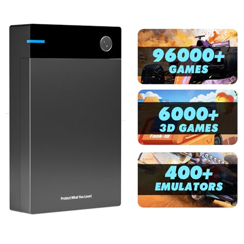 12TB Retro Gaming Hard Drive with 96000+ Classic Games, Compatible with 400+ Emulators, 6000+3D Games, Portable Game Hard Drive Compatible with Win 7/8/10/11