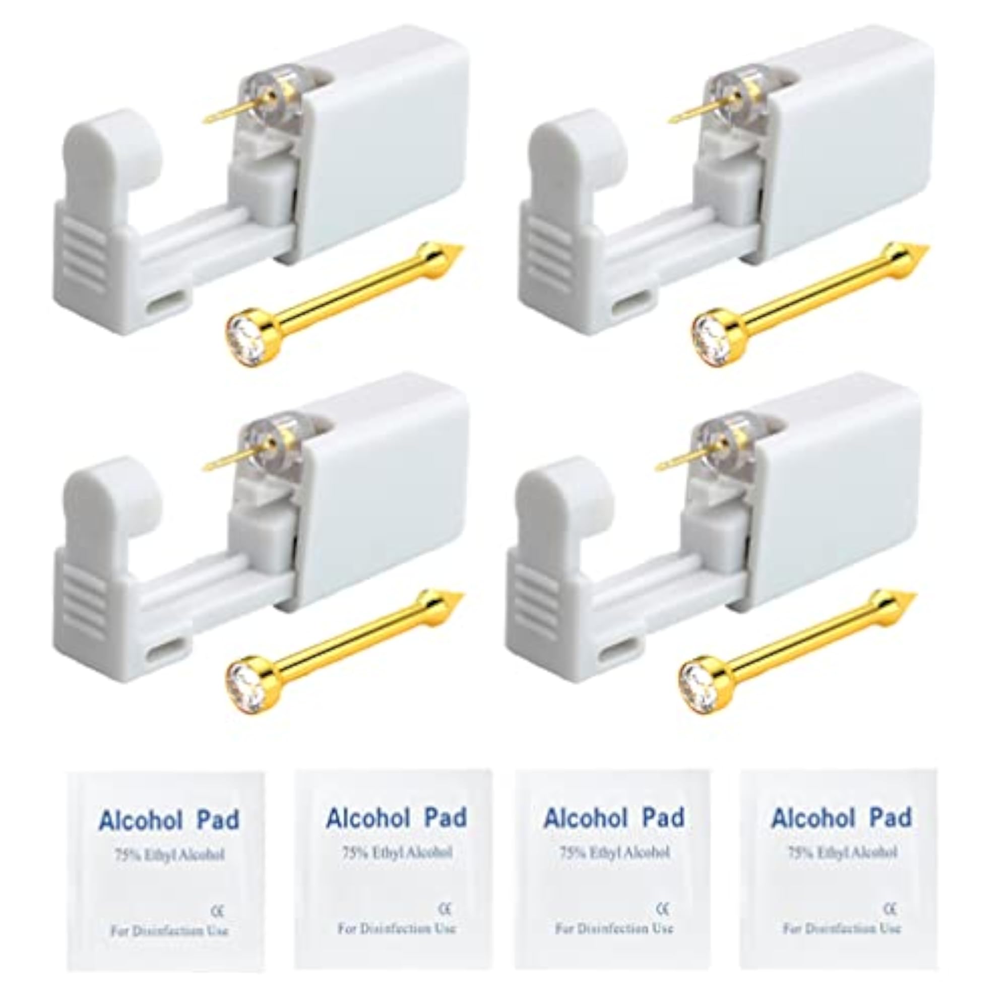 Self Nose Piercing Gun Kit with Gold Rings