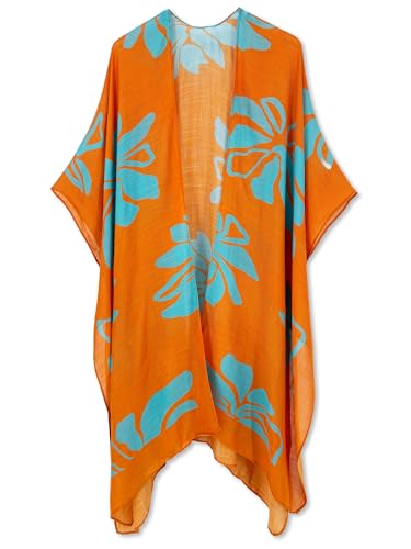 Image of Spicy Sandia Kimonos for Women Floral Beach Cover Up Loose Swimsuit Bathing Suit Coverup Cardigan for Summer Swimwear