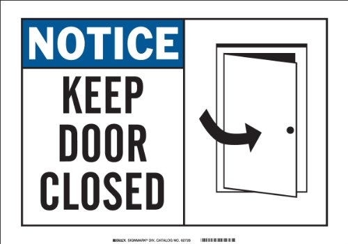 Panneau d'alerte aluminium Keep Door Closed idéal pour portes de garage et bureaux