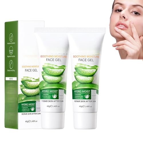 2Pcs Gel de Aloe Vera, Aloe Pura Gel de Aloe Vera Orgánico, Aloe Vera Puro Orgánico Hidratante Facial y Corporal, Crema de Aloe Natural para Piel Seca, Quemaduras Solares 40g cream9-1