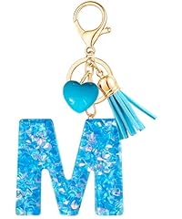 Vorysum Portachiavi Donna Cuore Portachiavi Con Lettera Iniziale Moderno Blu Nappa Portachiavi Regalo Donna Portachiavi Decor per Borsa Zaino-M