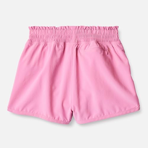 Image of Amazon Essentials Girls' High-Rise Athletic Performance Stretch Woven Shorts with Elastic Waistband