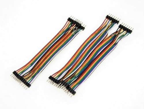 Image of Tishvi 60 Male to Male Jumper Wires - Breadboard Connecting Wires for Arduino, Raspberry Pi & DIY Electronics Projects
