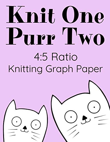 Knit One Purr Two 4:5 Ratio Knitting Graph Paper: Purple Notebook for Knitters - Cute Kitty Design Blank Grid Journal - Funny Gift for Cat Lovers Who Love to Knit - 100 Pages - 8.5x11 image 3
