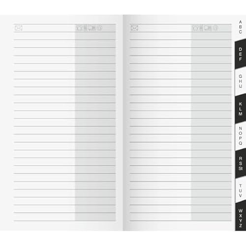 Brunnen 1070040 Adress-Registerheft für Taschenkalender/Faltkalender Modell 740, 78 x 153 mm