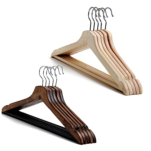 Unomor Cedar Hangers Set Solid Wood Hangers Wooden Coat for Men's Women's Clothing