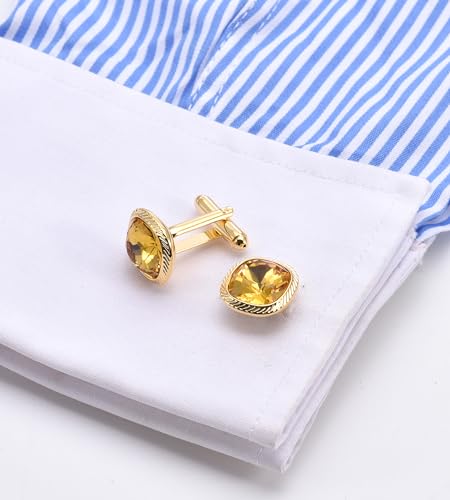 Gemelos de piedra de zircón amarillo para hombre miniatura 3