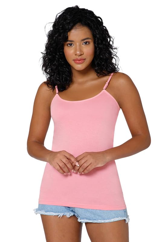 Image of Intimacy Cotton Camisole for Women with Adjustable Spaghetti Straps Comfortable Everyday Wear Camisole Slip for Women