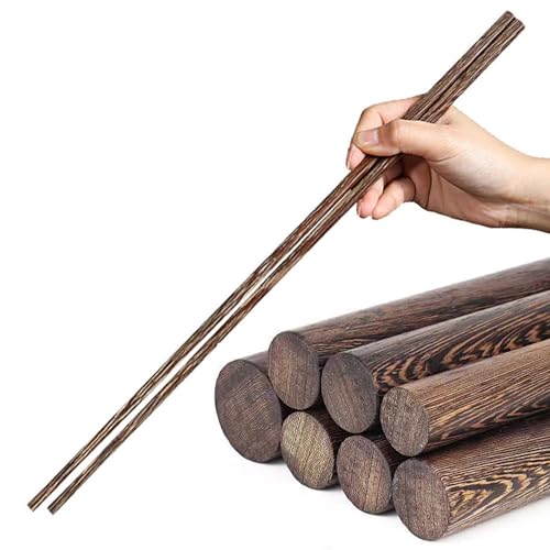 JMMBY 3 Pairs 16in Extra Long Cooking Chopsticks, Natural Wood, Reusable, Kitchen Chopsticks
