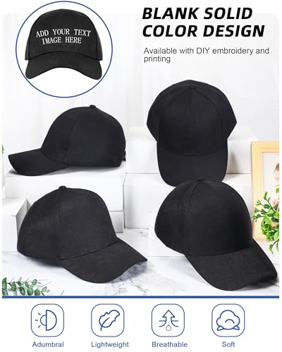 Handepo 24 Pcs Blank Baseball Cap Adjustable Back Strap Plain Blank Camouflage Hat Unisex Baseball Cap for Trucker Men Women4